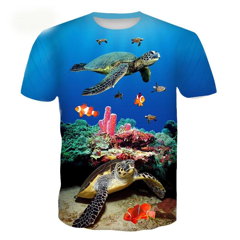 Men Marine Animals 3D Printed Tees Summer Casual Short Sleeves Kids T Shirts Women O-Neck Tops
