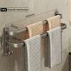 Gun Gray Towel Rack, No-drill Bathroom Wall-mounted Bathroom Towel Hanging Rod Storage Rack Toilet Storage Hanger