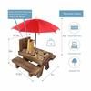 AEE4-Squirrel Feeder Picnic Table With Umbrella,Wooden Squirrel Feeders For Outside,Cute Chipmunk Feeder+Solid Structure