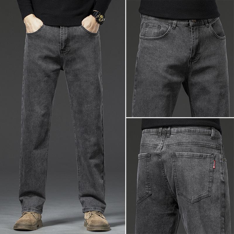 Men's Casual Straight Jeans: High-Quality, Elastic, Wrinkle-Resistant, and Wear-Resistant with Premium Xinjiang Cotton