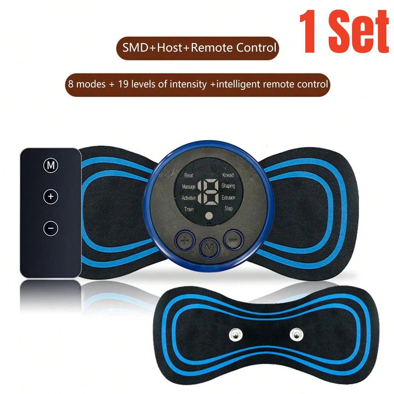 

1/2 комплекта мини-массажера для шеи с дистанционным управлением EMS снятие мышечной боли расслабление плеч шейный перезаряжаемый массажный пластырь