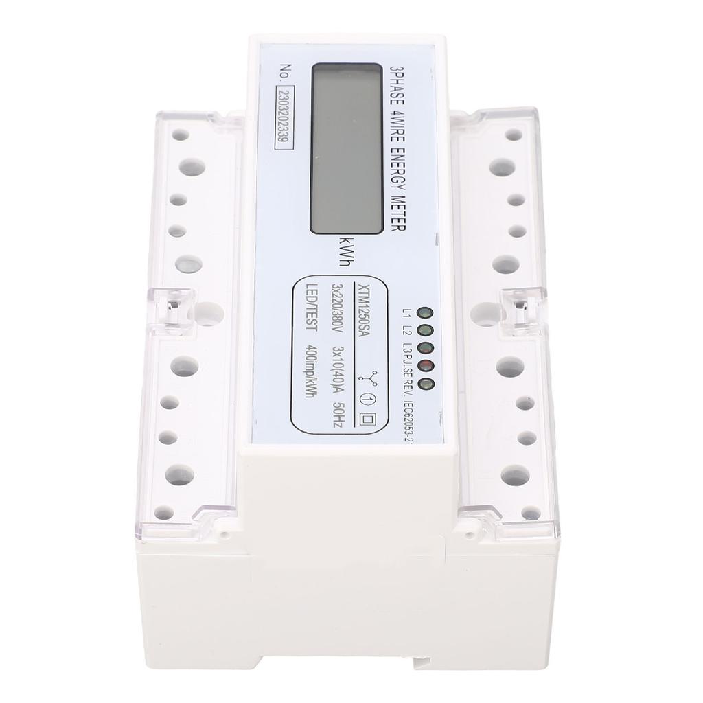 3 Phase 4 Wire Energy Meter 7 Digit LCD Display Voltage Power Current Voltmeter Ammeter Monitor 3x22