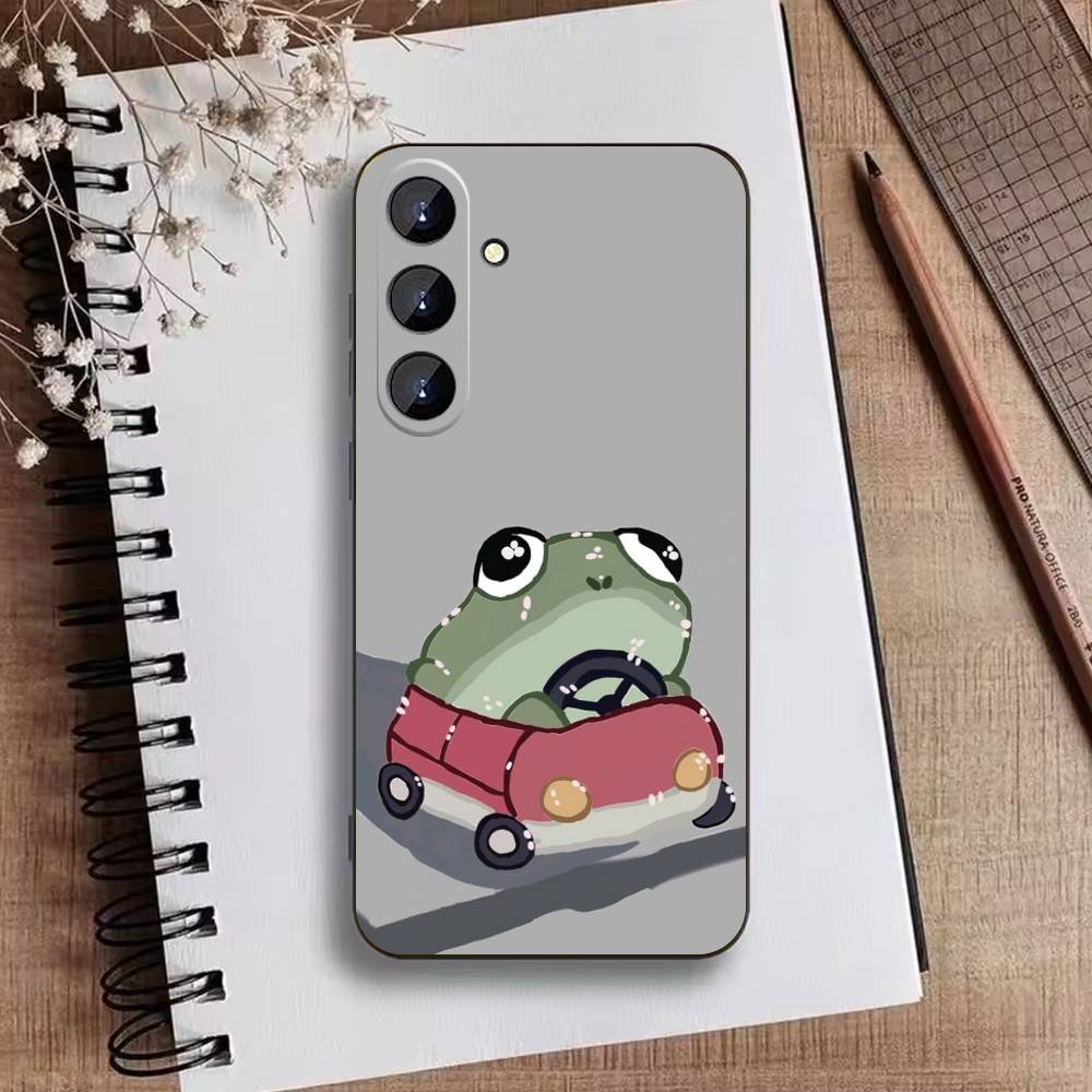 

Cute Frog Cartoon Phone Case For Samsung Galaxy A73,A21s,A22,A31,A52,A53,A71,A41Soft Black Shell Samsung a71 4g