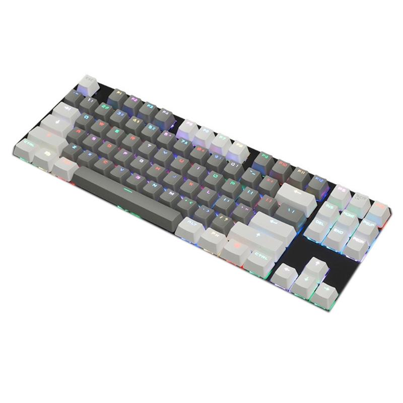 Mechanical Keyboard ABS Cover 87 Shaft Keys Mixed Color Light Colorful LED Effect Water Proof Electronic Gaming Keyboard
