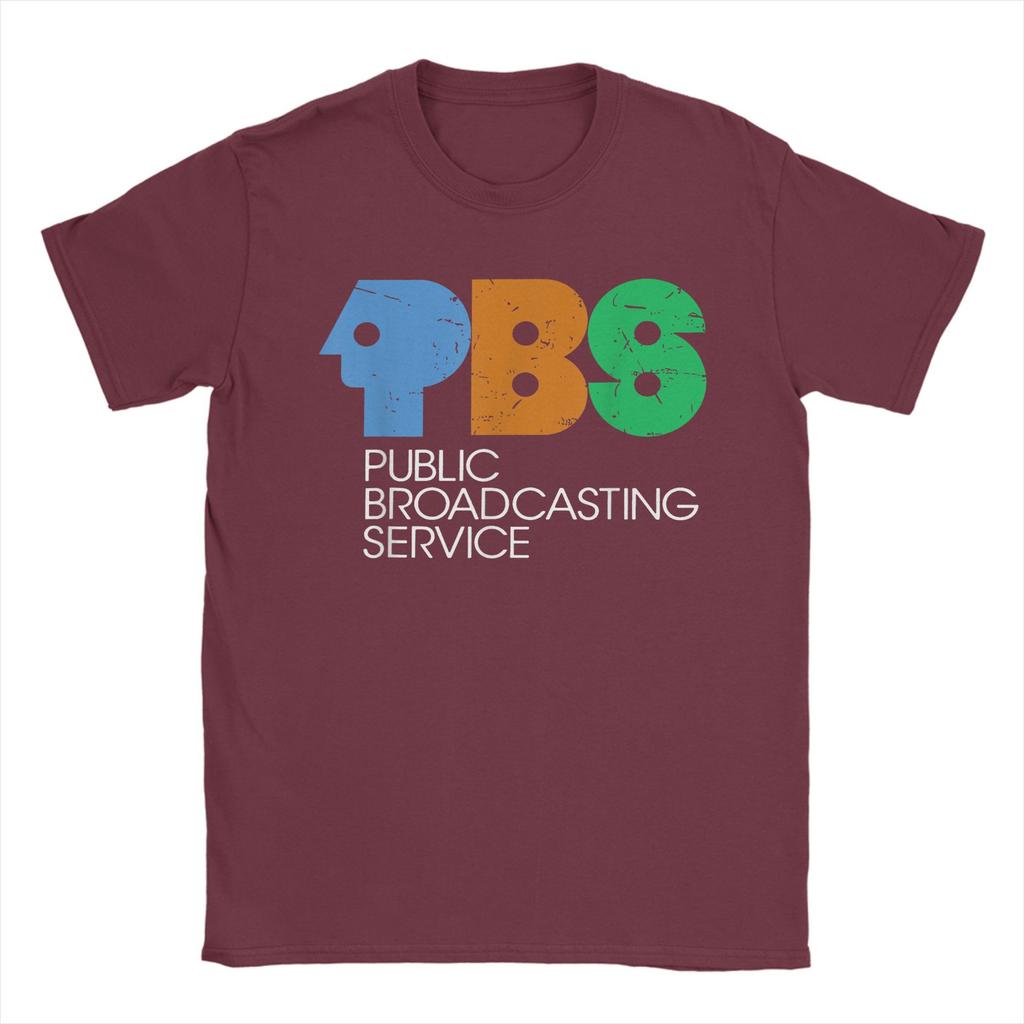 Novelty Vintage 70s 80s Protect P.B.S Logo T-Shirts Men Crew Neck 100% Cotton T Shirts Save PBS Short Sleeve Tee Classic Clothes