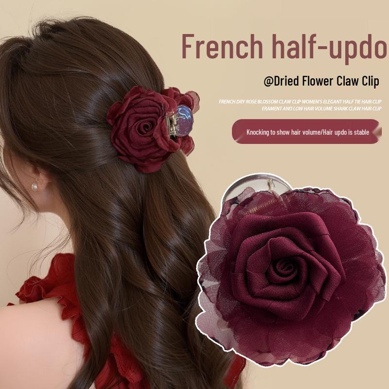 Elegant Large Hair Claw Clip for Thick Hair - High-End Korean Updo Shark Clip