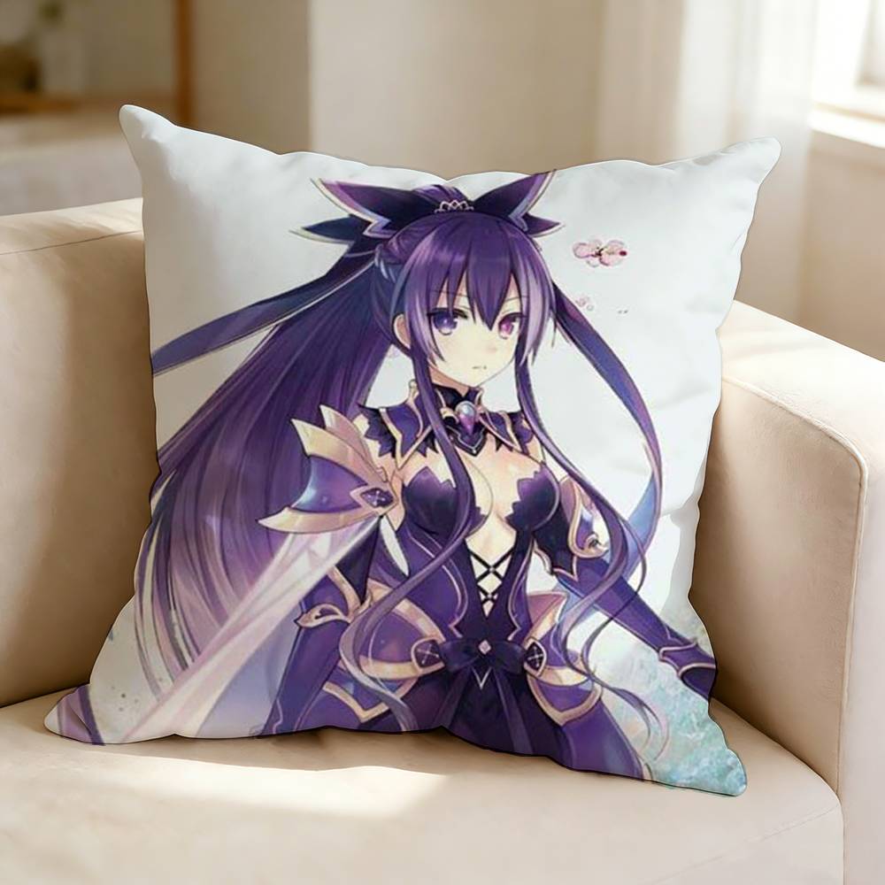 DDate A Live Cool YYatogami Tohka Square DoubleSided printed Pillow Case Bedroom Bedside Pillow Sofa Cushion Cover
