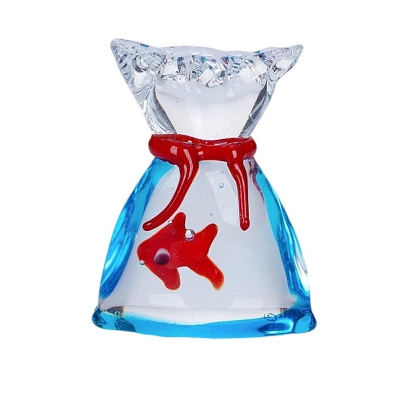 Glass Fish Tanks Figurines Collectibles Figurines Glass Fish Tanks Statue for Home Office Bedroom Aquarium Decorations