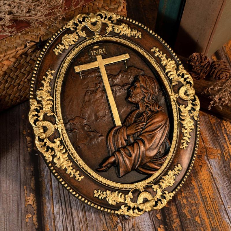 Jesus Mountain Garden Prayer Wooden Plaque, Catholic Home Prayer Decoration, Christian Wall Art, Religious Wooden Icon Gifts