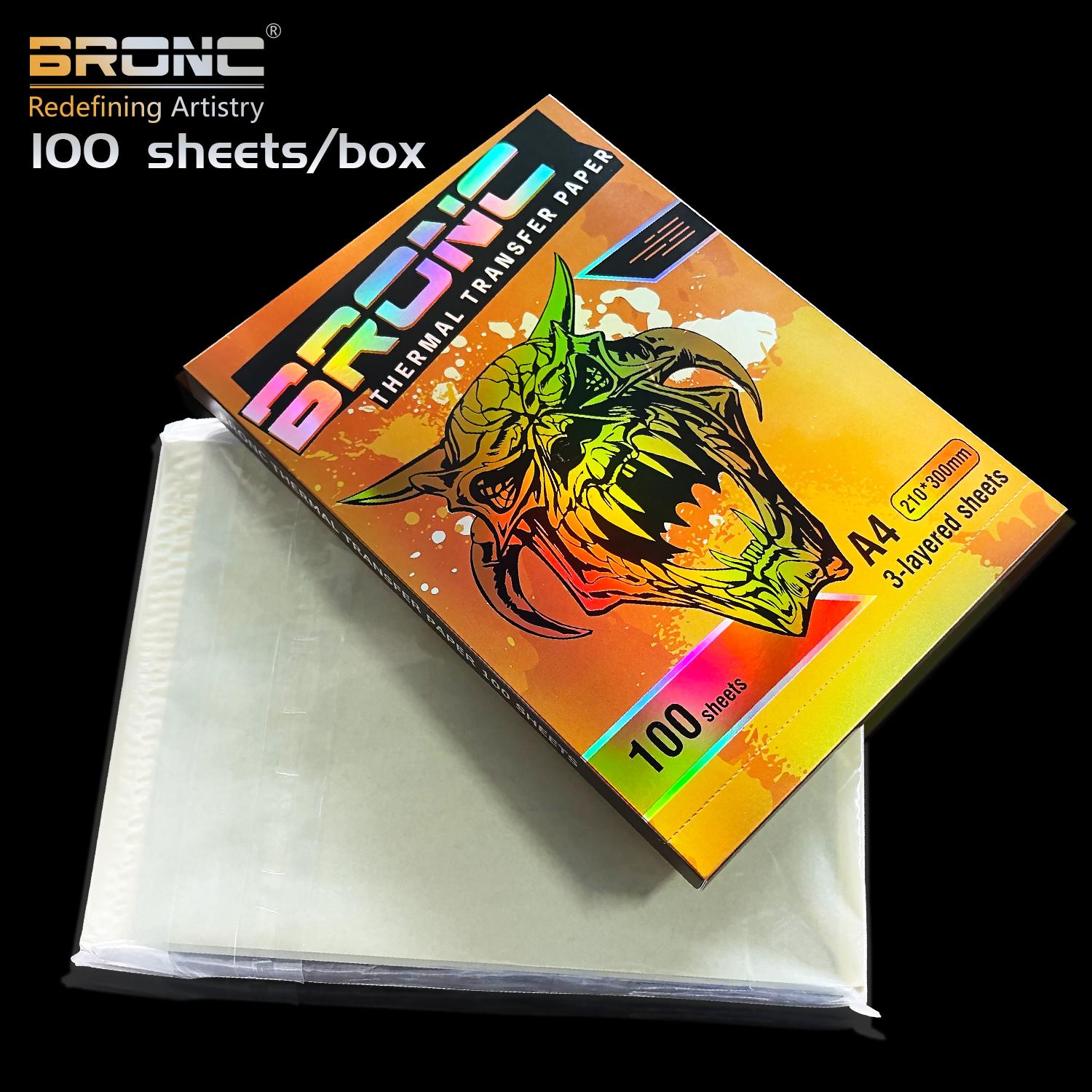 BRONC 100 Sheets A4 Size Temporary Tattoo Stencil Paper Tattoo Thermal Transfer Paper TA-002H-A золотой