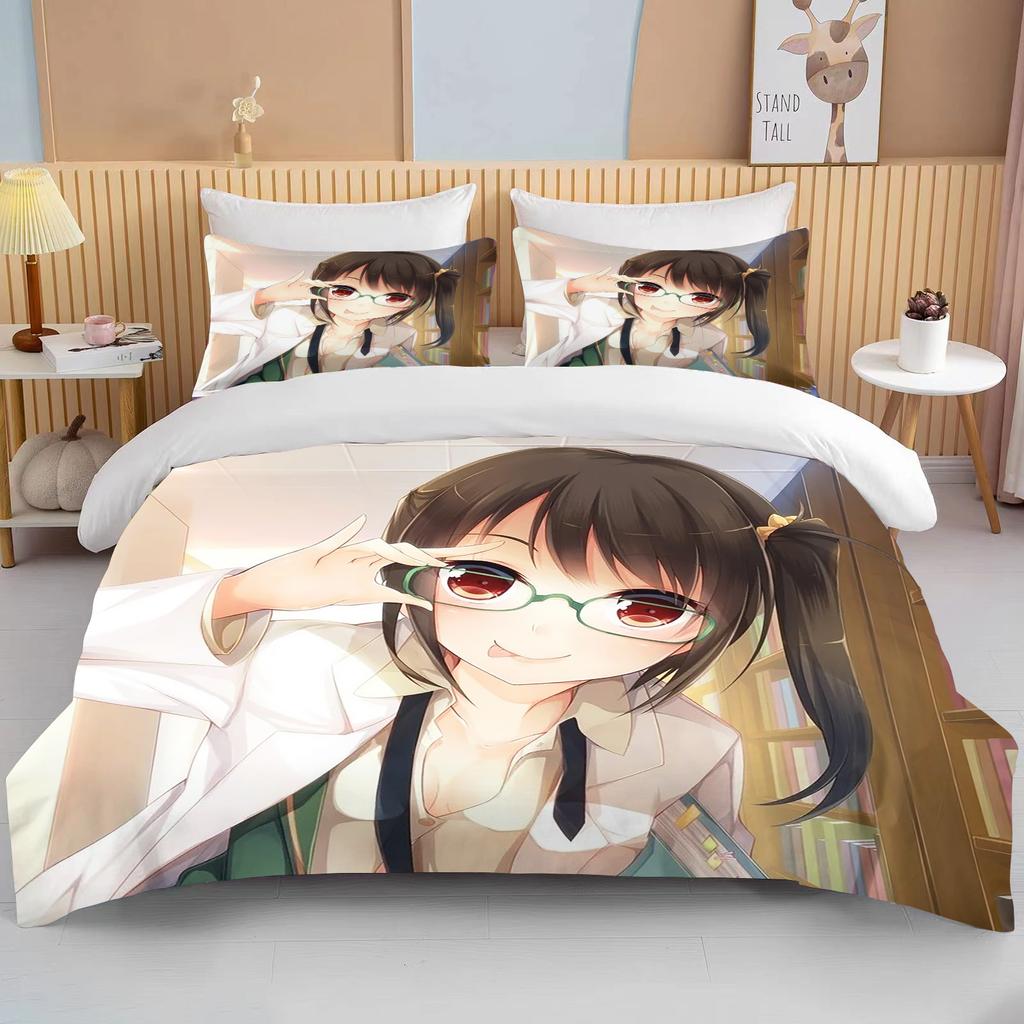 Japanese Anime Beauty King Size Double Bed Bedding Set Microfiber or Polyester Duvet Cover Set  Comforter Set