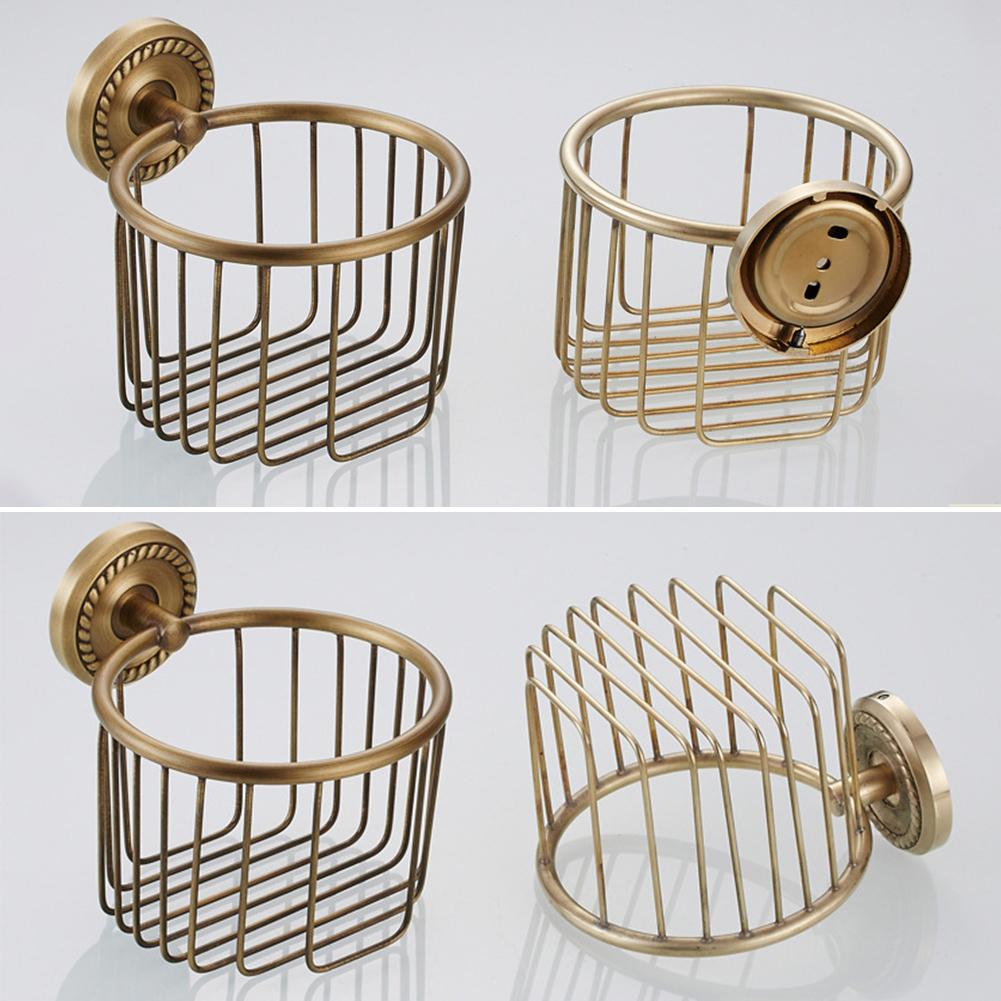 Vintage Copper European Style Bathroom Toilet Paper Storage Basket Bathroom Organize The Tissue Basket