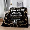 1pc Golden 50th Celebration blanket Soft and Warm for Sofa Office Camping Travel Livingroom Great Gift for Friends and Family Comfortable All Seasons