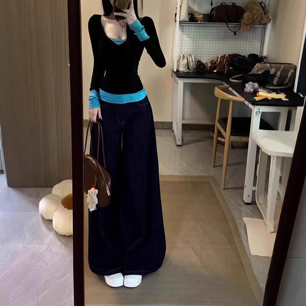 2025 Spring American Colorblock Sexy Slim-Fit Long Sleeve T-Shirt