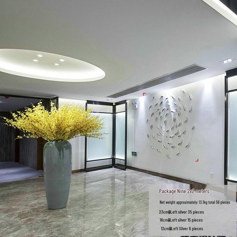 Electroplated Fish Resin Wall Hanging for Indoor Living Room