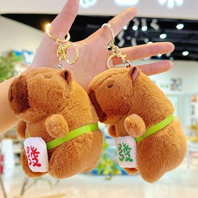 Cartoon Cute Fortune Capybara βελούδινη τσάντα μπρελόκ Κρεμαστό Γούρια Σακίδιο πλάτης Κρεμάστρες Στολίδια Γυναικεία πάρτι δώρο χνουδωτά παιχνίδια κούκλας