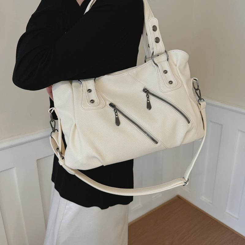 Shoulder Bag Women's 2 Large Capacity Commuter Crossbody Bag PU Portable Tote Bag