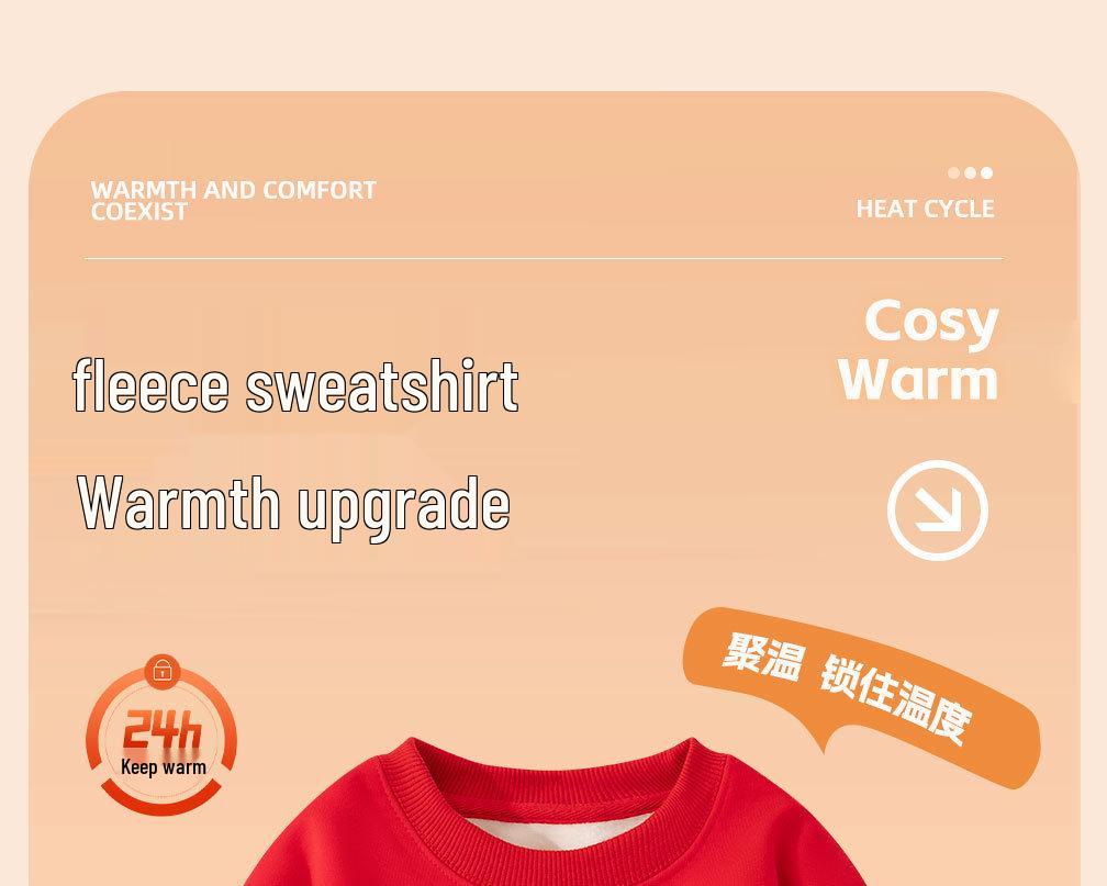 2025 Boys' Trendy Fleece-Lined Hoodie & Pants Sportswear Set for Spring & Autumn