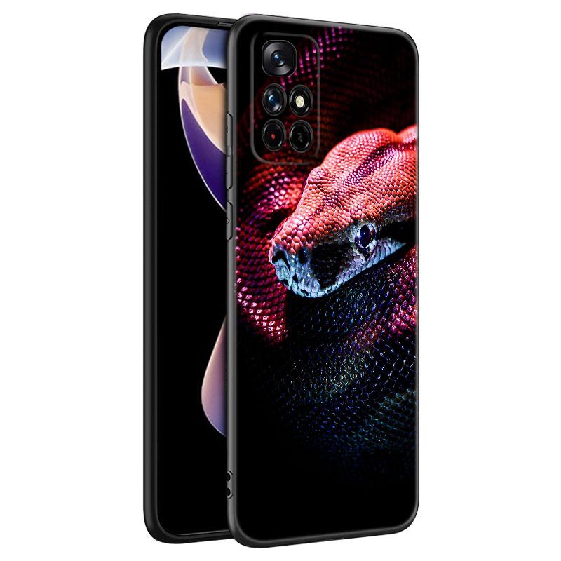 Черный силиконовый чехол для телефона Animal Snake для Xiaomi Redmi Note 10 11 11S 12 13 4G 8 9 11T Pro 5G Plus 8T 9S 10S 12S Redmi Note 9S