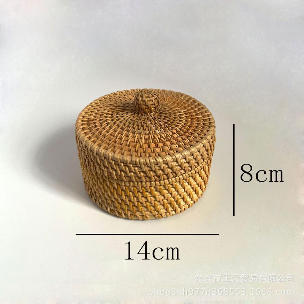 Rattan storage box, tea storage tank, candy snack storage basket, jewelry storage box.