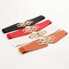 Ladies Elastic Belt Retro Twist Buckle Court Wide Waist Seal With Skirt Coat Decorative Belt