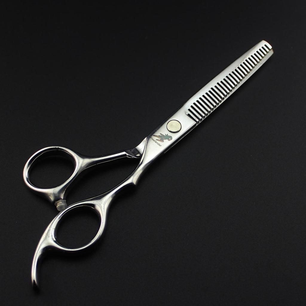 6.0-Inch Shenxinzhe Black Barber Hairdressing Scissors - Straight & Thinning Shears