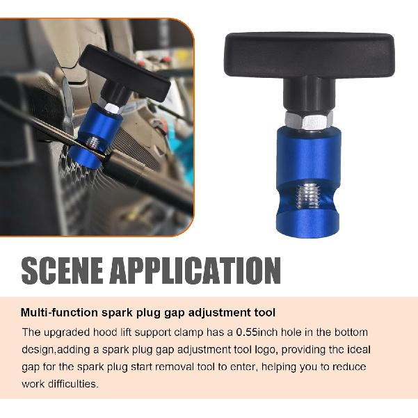 2 PCS Car Hood Prop Clamp, Lift Support Clamp with Brass Core Protection, Multi-purpose Snap-on Lifting Rod Anti-pinch Device, for Cars Trucks SUVs