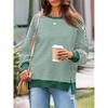 Dames Gestreept Crewneck Sweatshirt Los Oversized Lange Mouw Pullover Casual Dagelijks Blouse Top
