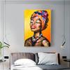 Abstract Knife Oil Painting Portrait Poster Sexy African Women Canvas Painting Wall Pictures for Living Room Cuadros Home Decor