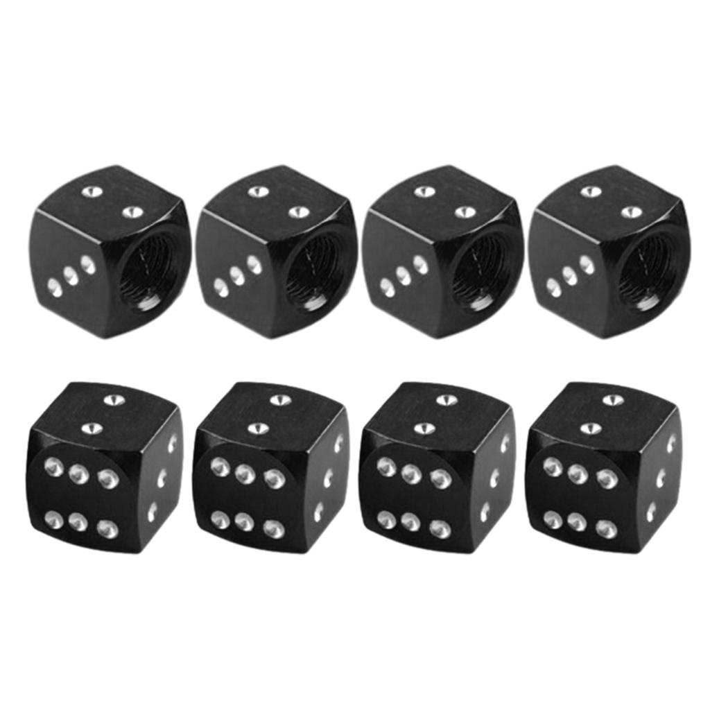 Dices Style Aluminum Tire Valves Stem Caps for Auto Car Motorcycle Wheel Valves Stem Tire Caps Trim Pack of 8