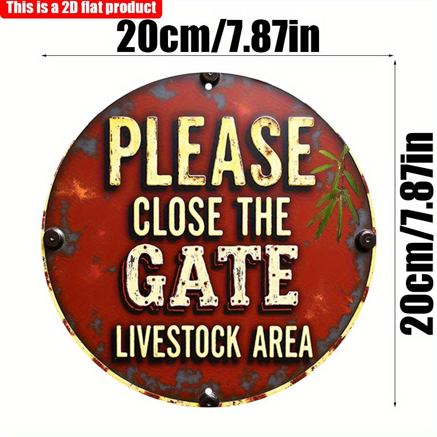 

2D плоский 20*20 см 1 шт., пожалуйста, закройте ворота животноводческой зоны, старинный дверной знак, правила фермы, напоминающие деревянную подвесную табличку, высококачественное декоративное приложение 20*20cm