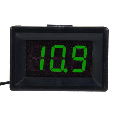 Digital Voltmeter 0.36inch Two Wire DC 2.430V LED Display Voltage Meter Waterproof (Green)