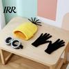 Retro Goggles Costume 3Pcs Halloween Accessories, Yellow Knitted Hat Steampunk Black Cosplay Gloves Adults Party Set for Men Women Immersive Effects