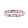 Fashion Zircon Pink Butterfly Star Bow Flower Rabbit Italian Charm Links Fit 9MM Stainless Steel Bracelet Women DIY Making Gift