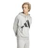 Adidas Essentials Big Logo French Terry Hoodie KTF13 Medium Gray Men's Sweatshirt, Heather/Black (JE8889)