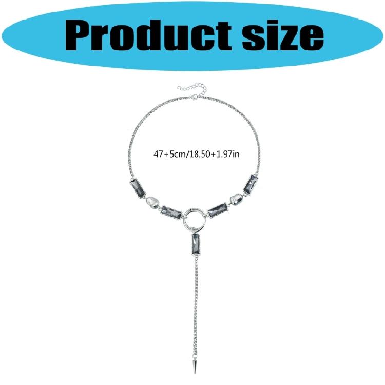 Trendsetting Geometric Y Form Chain Necklace Versatile Design Clavicle Chain Suitable For Casual Or Formal Looks