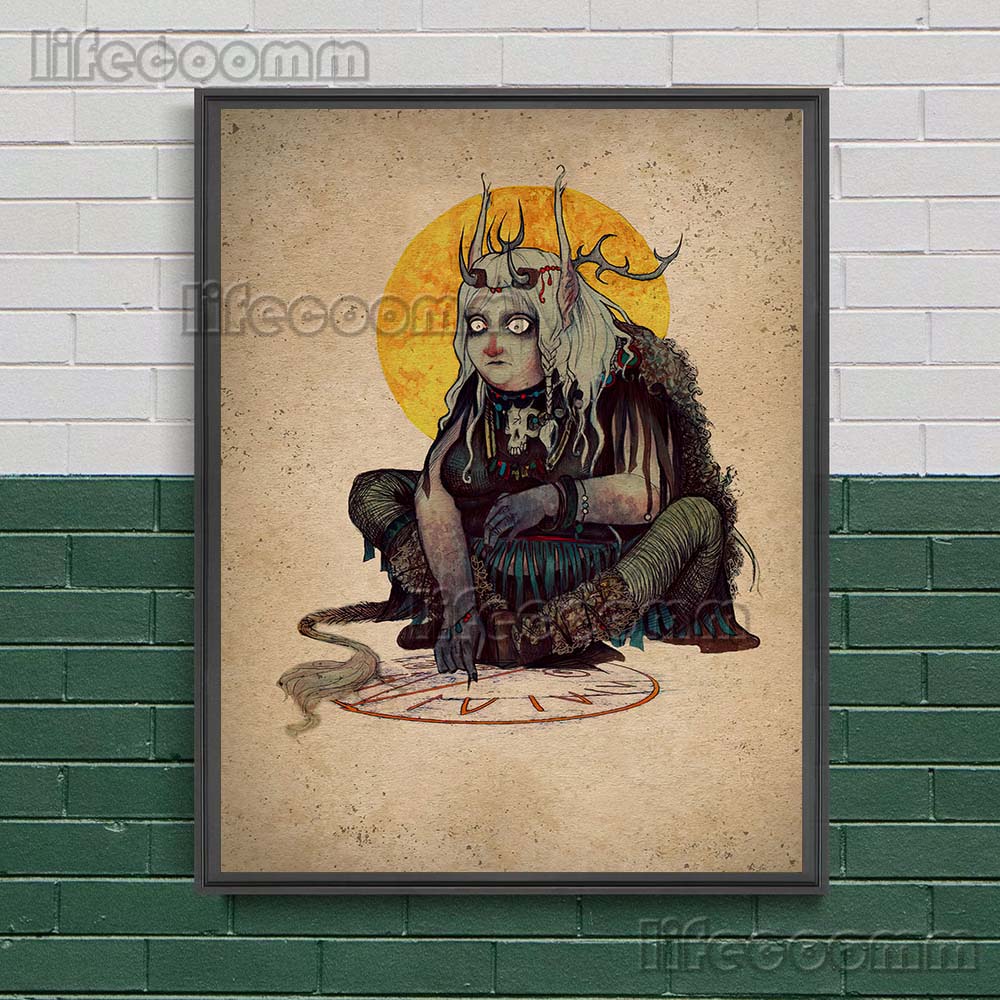 Mysterious Creature In Slavic Mythology Vintage Wall Art Canvas Painting Kikimora,Vodyanoy,Lady Midday Art Poster Prints Decor No Frame