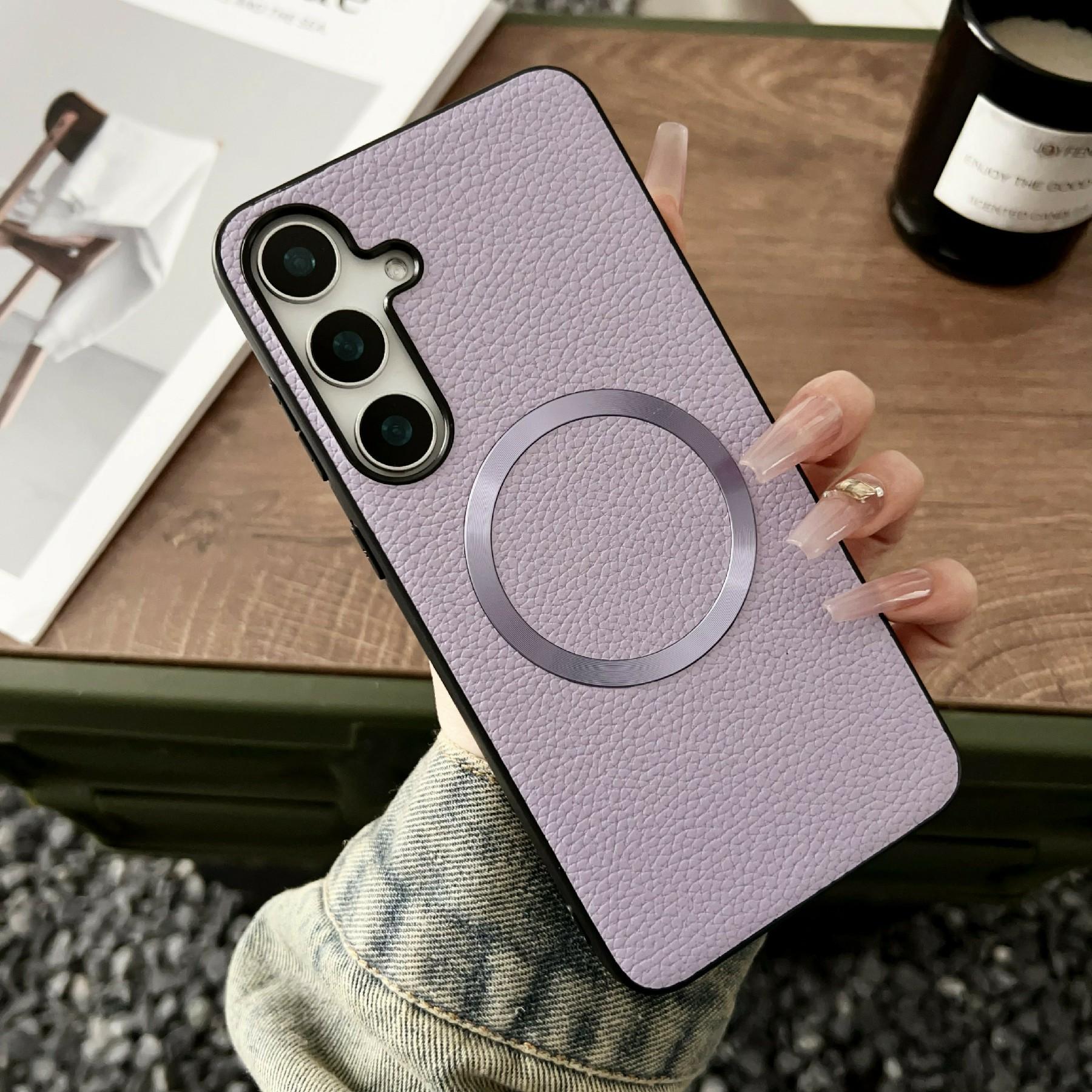 

For Samsung Galaxy A57 5G Magnetic Case Litchi Texture PU Leather + TPU Phone Back Cover