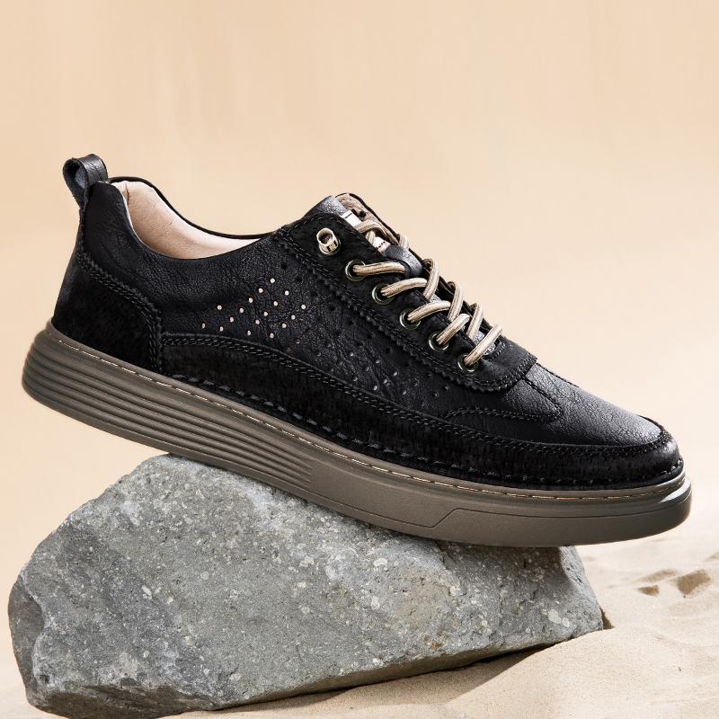 Color Matching Men Genuine Leather Sneakers New Fashion Comfort Tenis Masculino Lightweight Casual Shoe Outdoor Walking Footwear