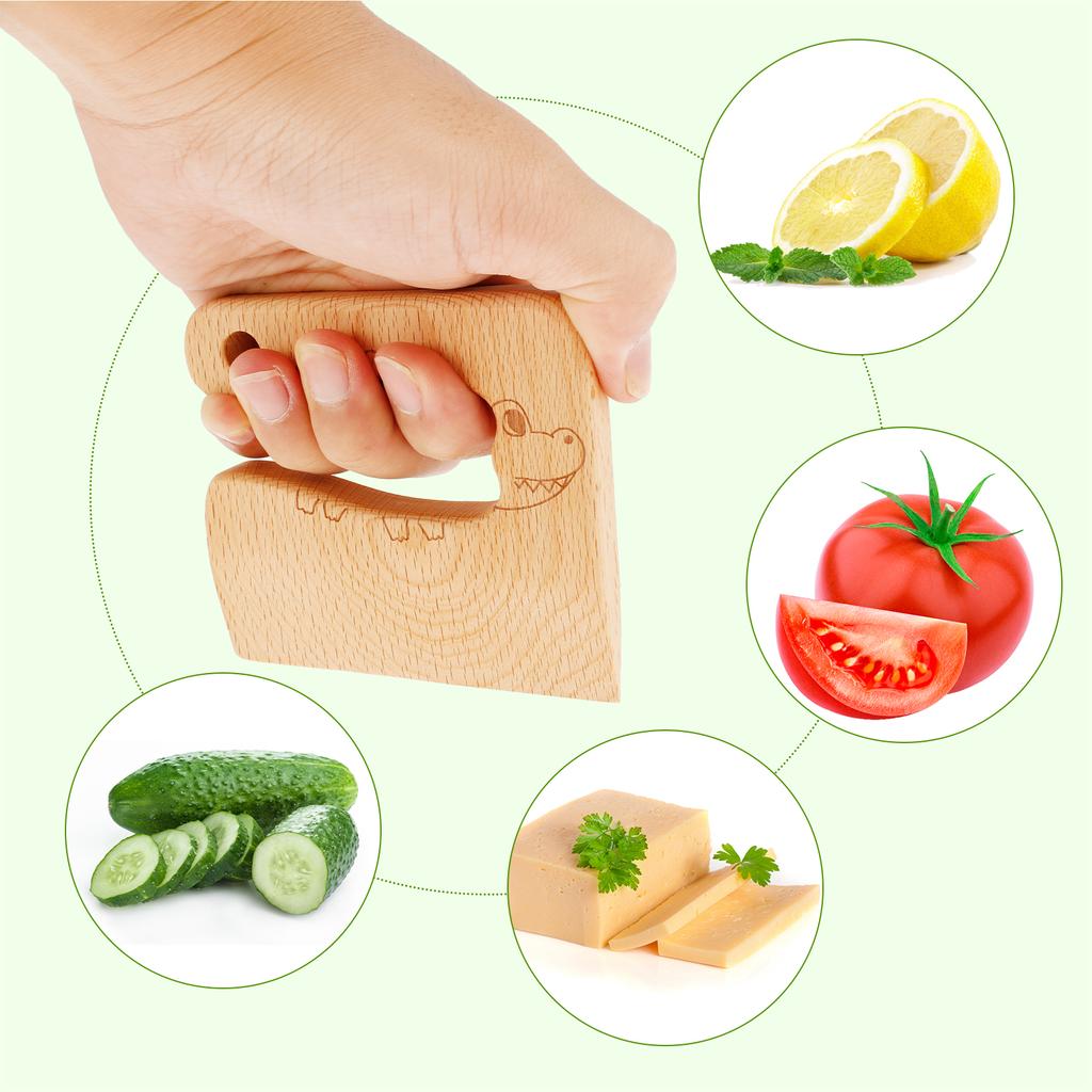 Kids Cooking Cutter Set Baking Knife Toddler Wooden Cutter Plastic Fruit Knives Children's Cooking Tool Knives Kitchen Supplies