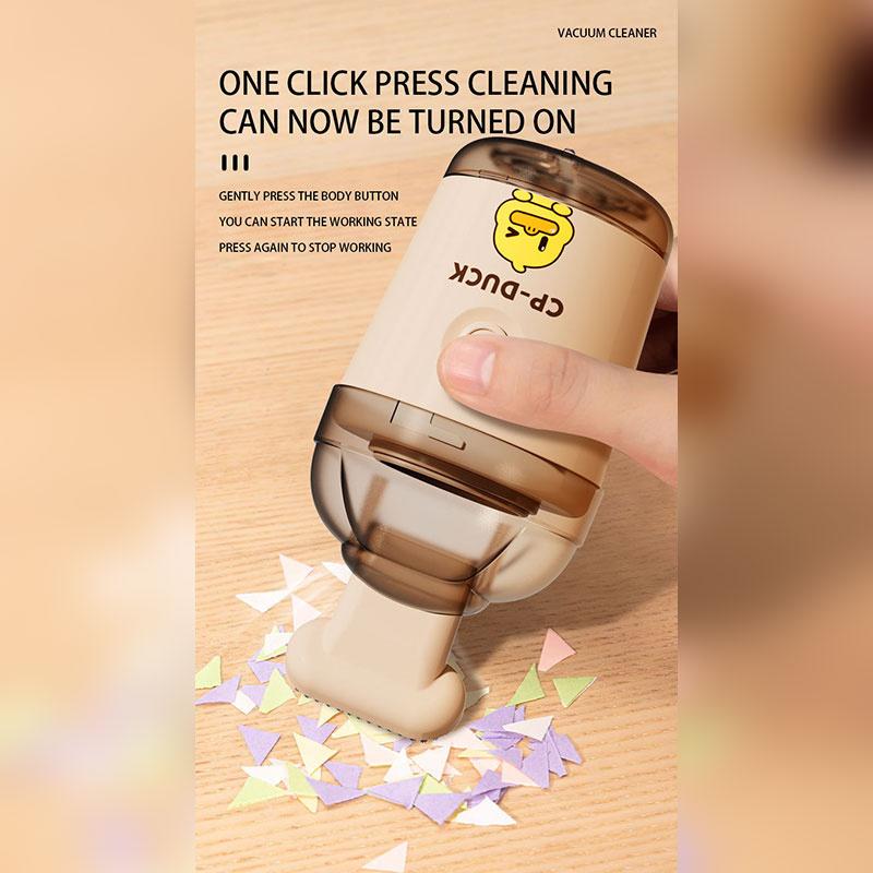 Yellow Duck Desktop Small Vacuum Cleaner Wireless Rechargeable Mini Small Household Electric Handheld Portable Cleaner