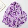 Winter Spain Thin Viscose Scarves Women Glitter Petal Floral Shawls And Wraps Pashmina Stole Bufandas Muslim Sjaal 180*90Cm