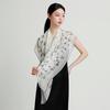 Handmade precision rolled edge: 100% mulberry silk lightweight and comfortable pearl yarn shawl versatile silk scarf for women