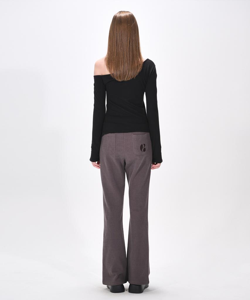 ETMON Pigment Boots Cut Sweat Pants, Wine Brown