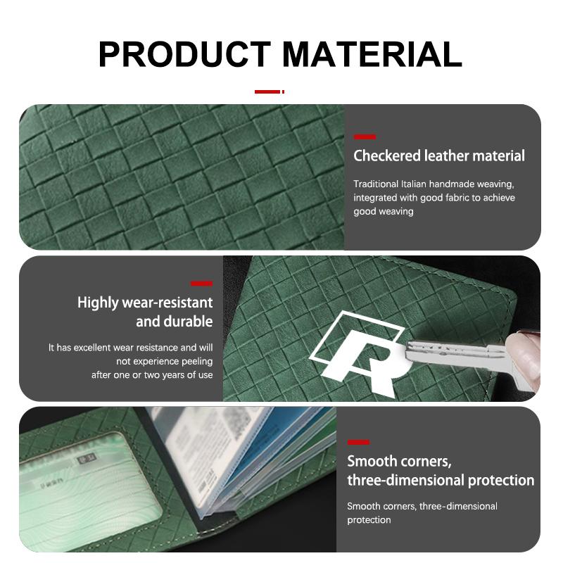 VFHJQ1 Suede Car ID Cover Vehicular Plaid Card Protector Wallet For Volkswagen VW Mk6 CC B5 B6 B7 Golf 4 5 6 7 Scirocco Sagitar Magotan