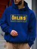 [Ohlins Hoodie] Ohlins Unisex Thermal Hoodie | 100% Polyester Loose Fit Long Sleeve Bold Yellow Logo Advanced Suspension Hoodie
