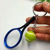 Creative Design Personality Simulation Tennis Racket Pendant Key Chains for Women Men Stainless Steel Backpack Accessories Gift