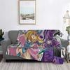Yu Gi Oh Card Dark Magician Blankets Soft Warm Flannel Throw Blanket Bedspread for Bed Living Room Picnic Travel Home Couch