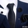 Brown Paisley Men's Tie, Pocket Square, Cufflinks & Boutonniere Set for Business Formal Wear.