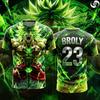 2026 Summer Dragon Ball Broly No10 AI Print Jersey Tee Oversized Unisex Casual Anime Fan Short Sleeve FamilyMart Top